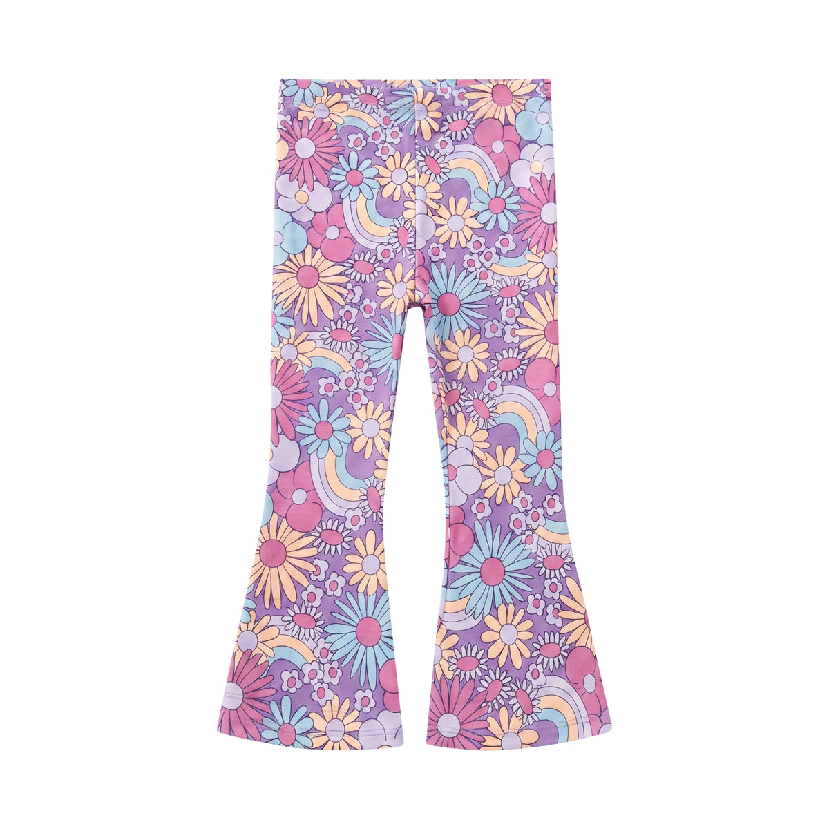 Girls Cotton Printed Flared Leggings
