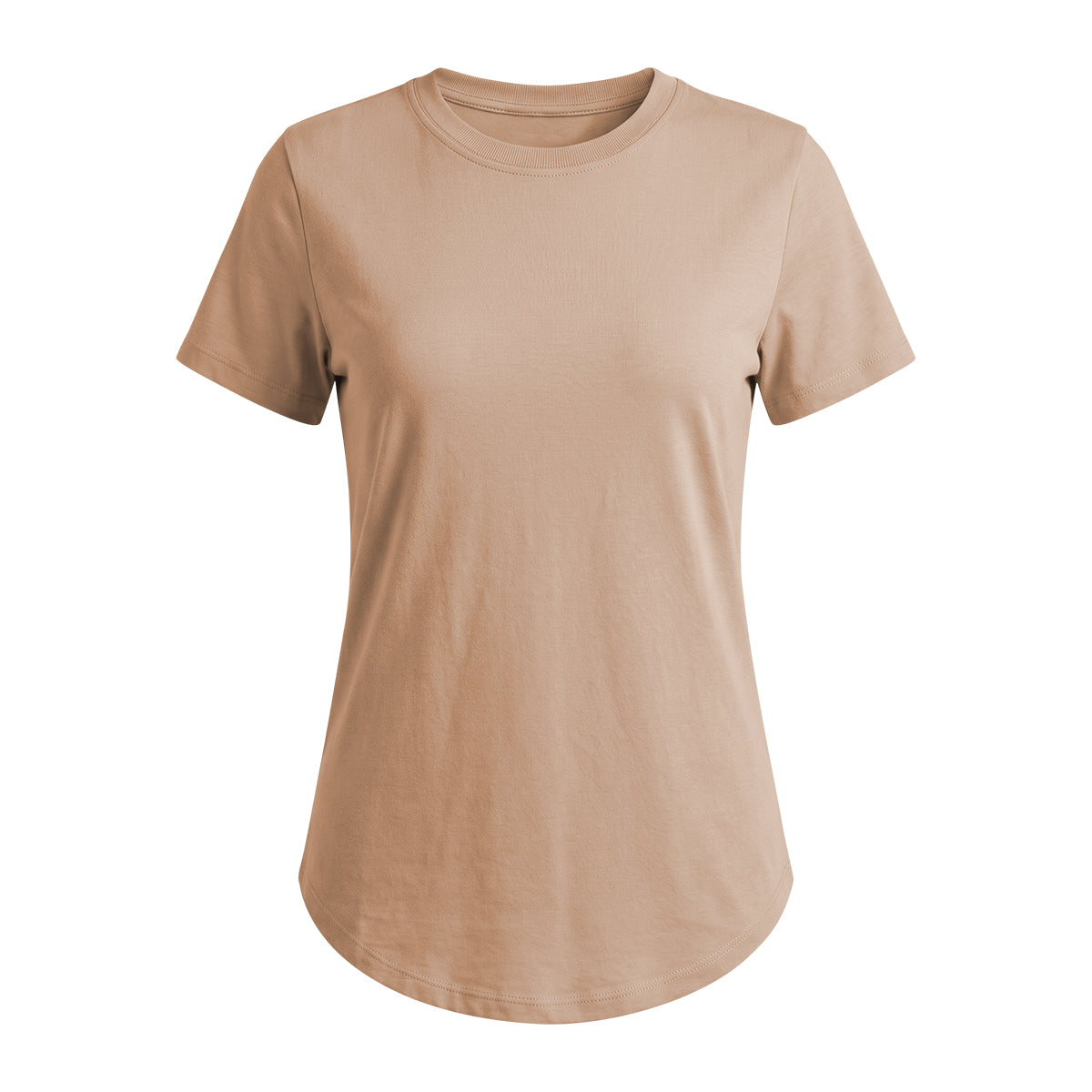 Women’s Cotton Crew Neck Curved Hem T-Shirt