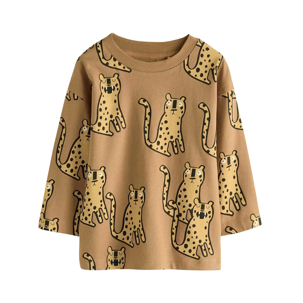 Boys' Cotton Long-Sleeve Printed Crew Neck T-Shirt | 2–10 Years