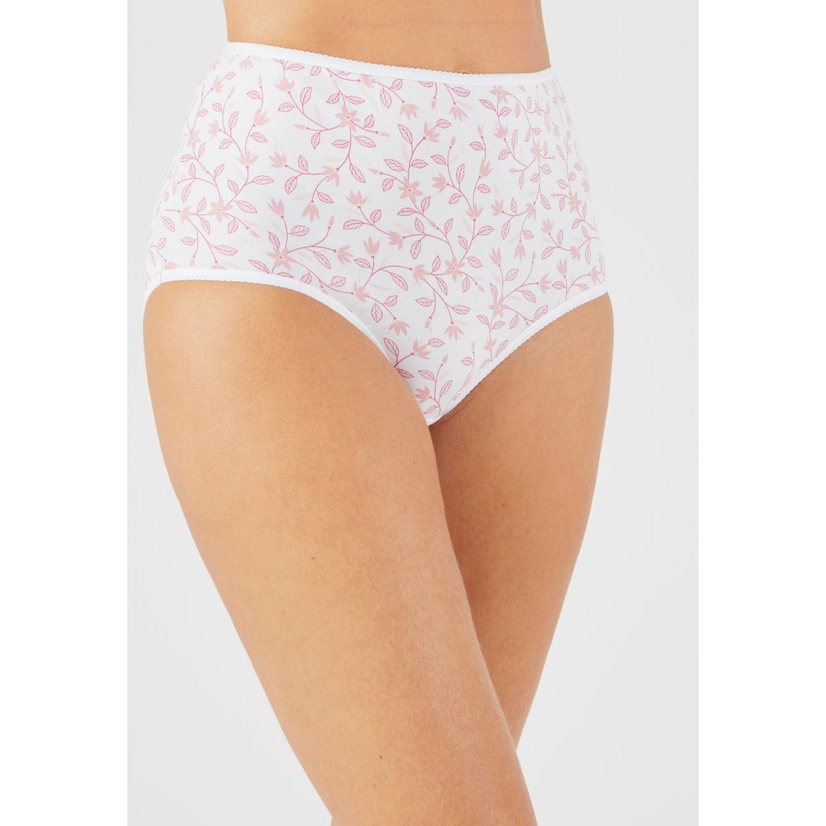 Pack of 4 Ladies High Waisted Full Back Coverage Printed Brief Panty