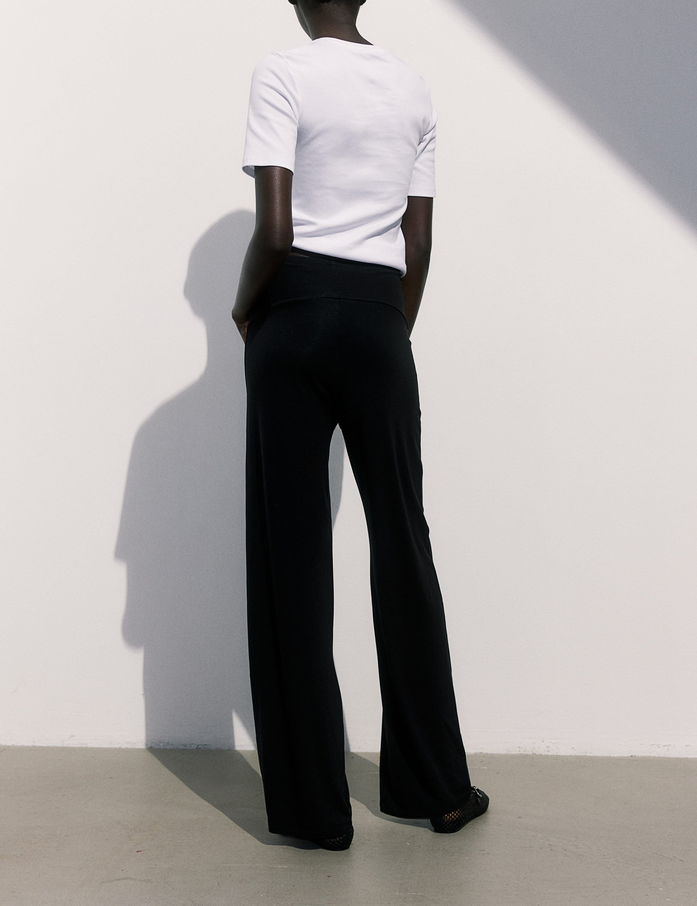 Womens High Waisted Maternity Jersey Trousers