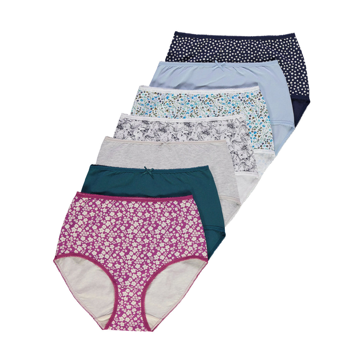 Pack of 3 Women's Assorted Cotton Full Back Cover Panties