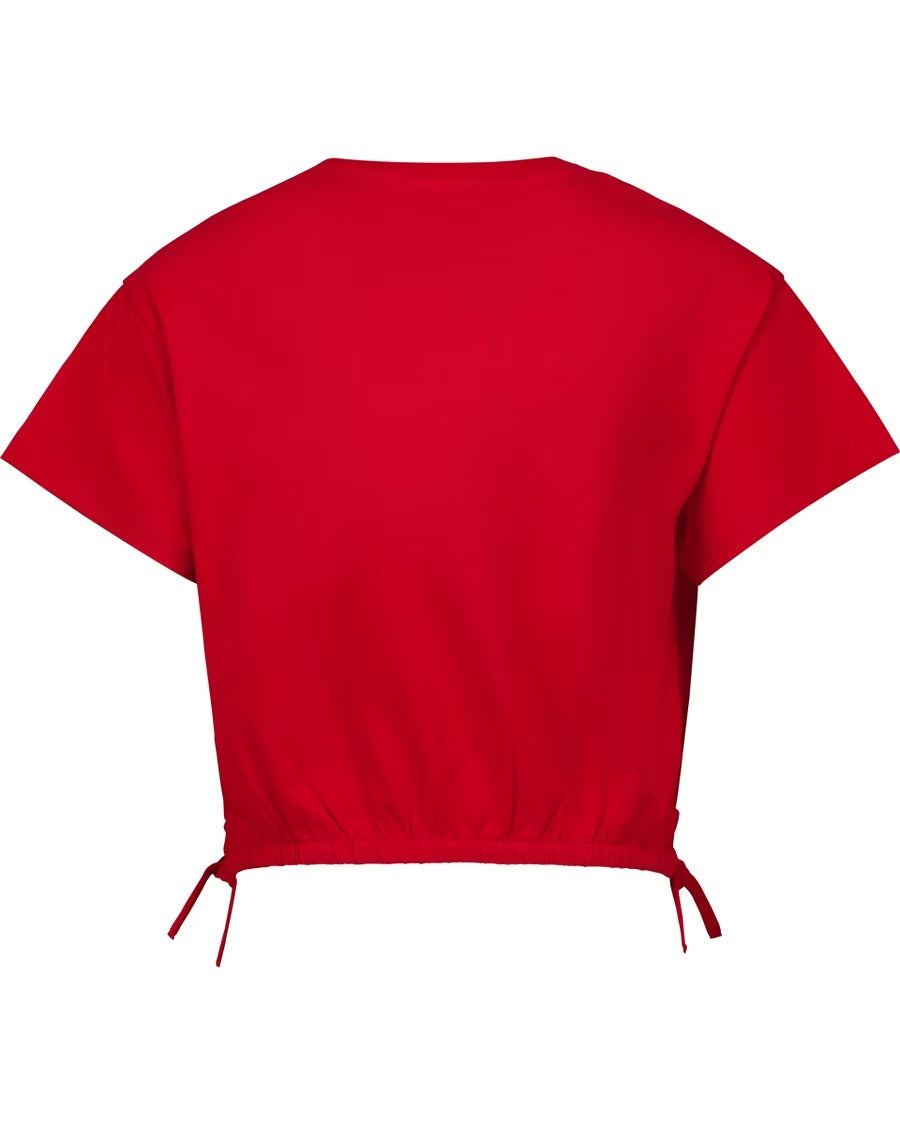 Girls Soft Cotton Printed Ruched Hem Relaxed Fit Casual Top T-Shirt (8-16 Years)