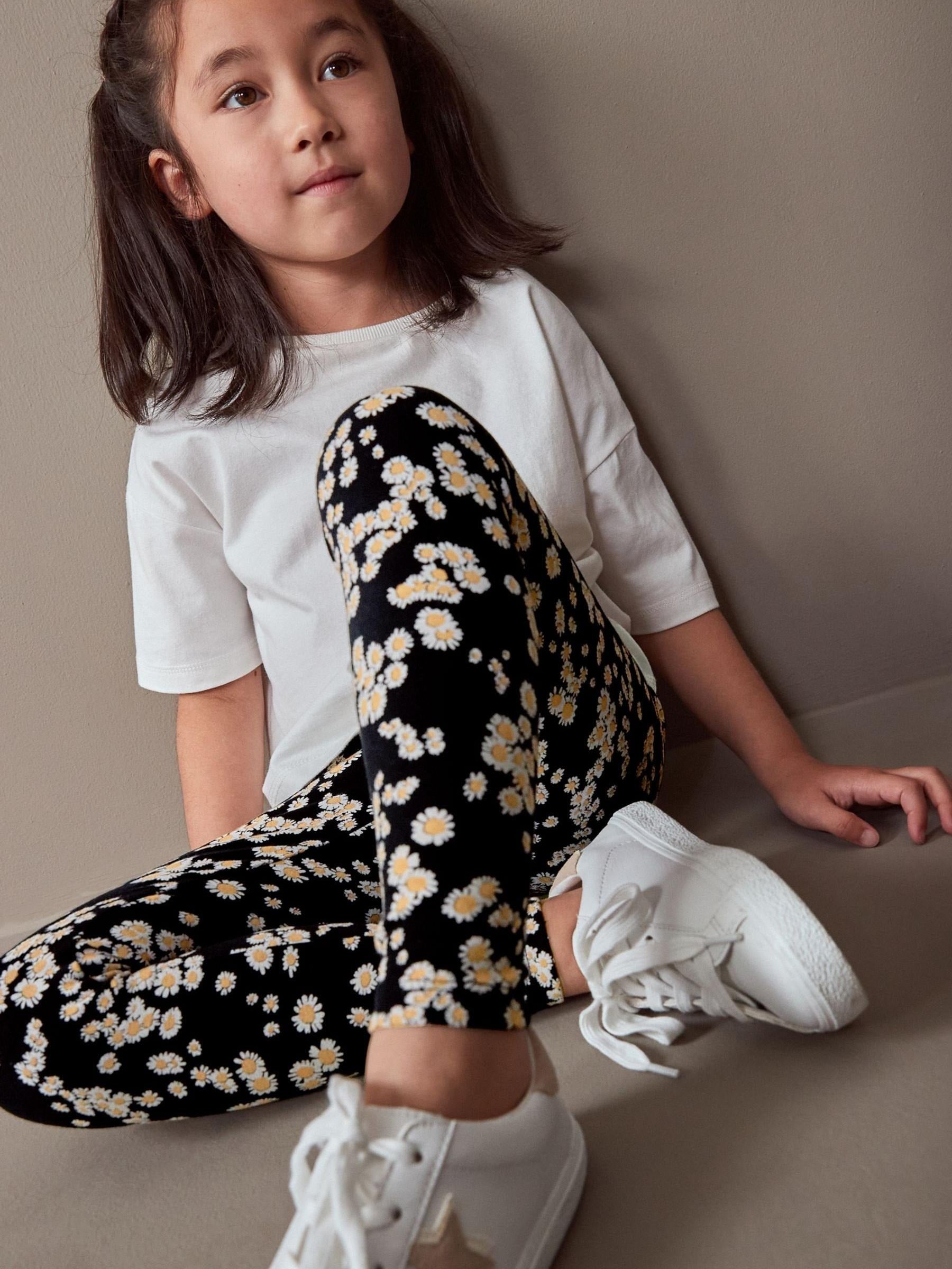 Girls Premium Cotton Jersey Printed Leggings