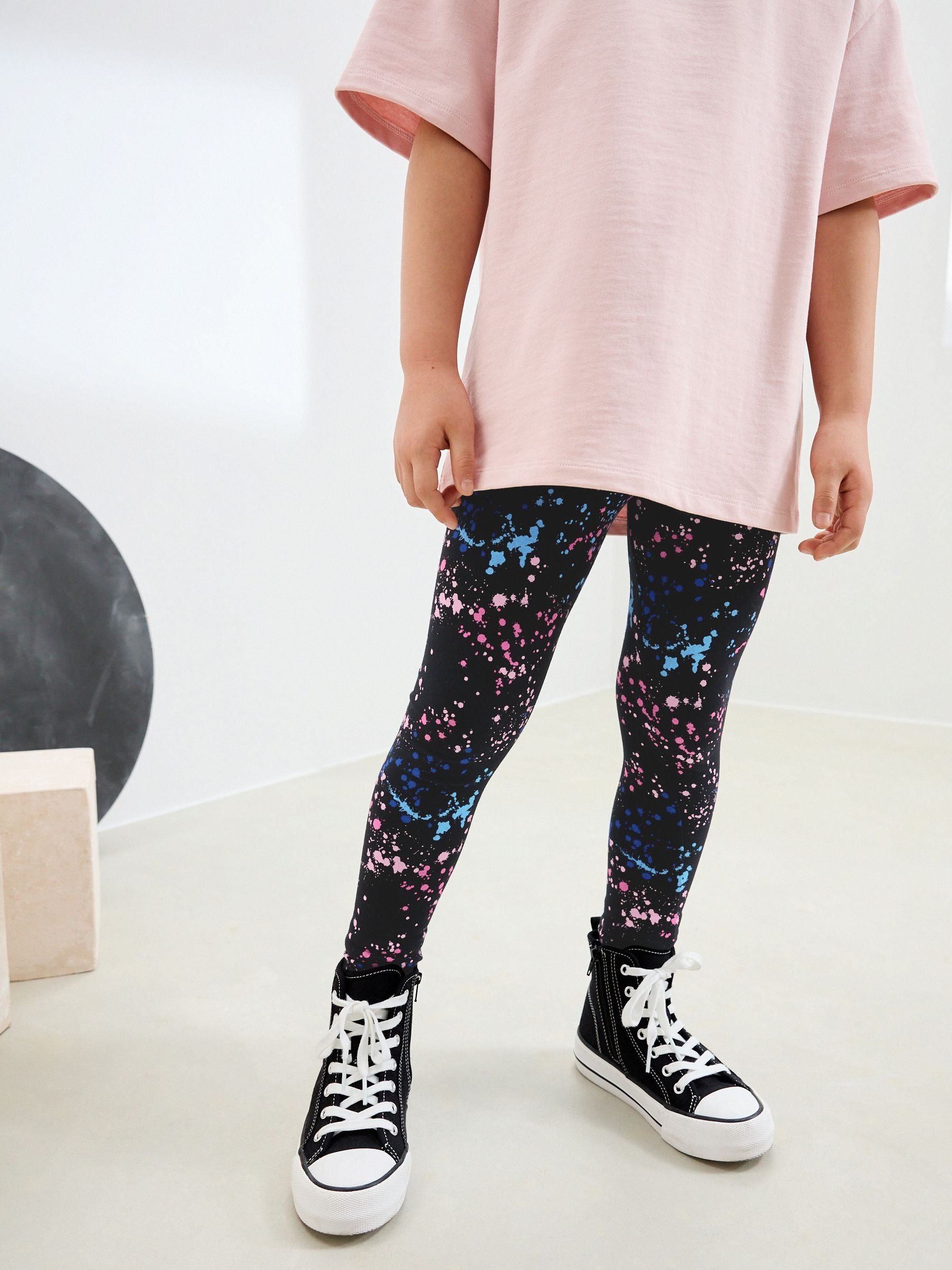 Girls Premium Cotton Jersey Printed Leggings