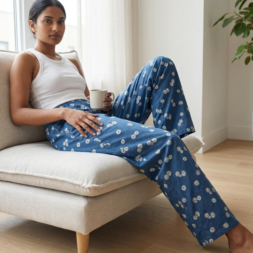 Womens Soft Cotton Floral Print Sleepwear Pajama