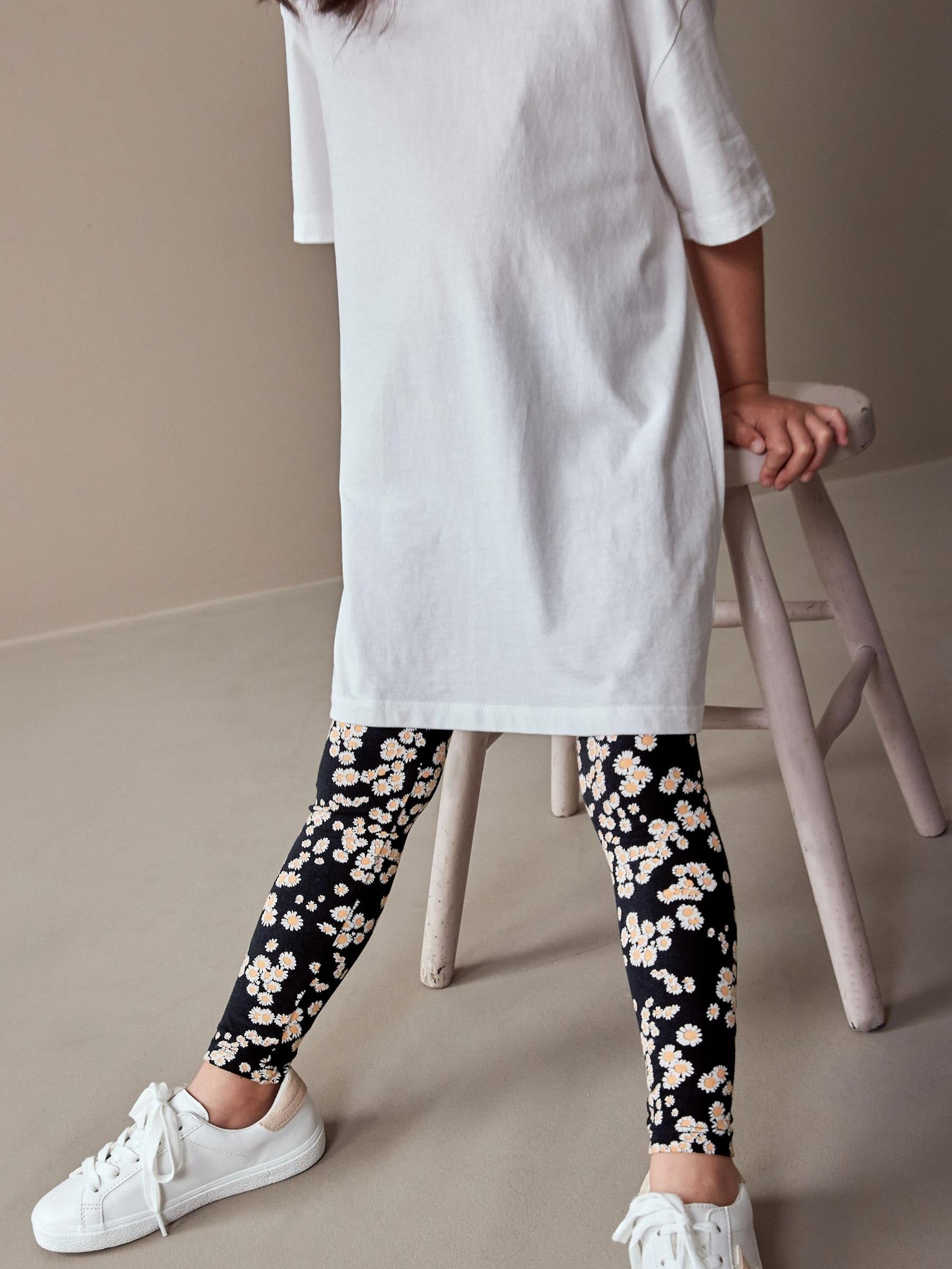 Girls Premium Cotton Jersey Printed Leggings