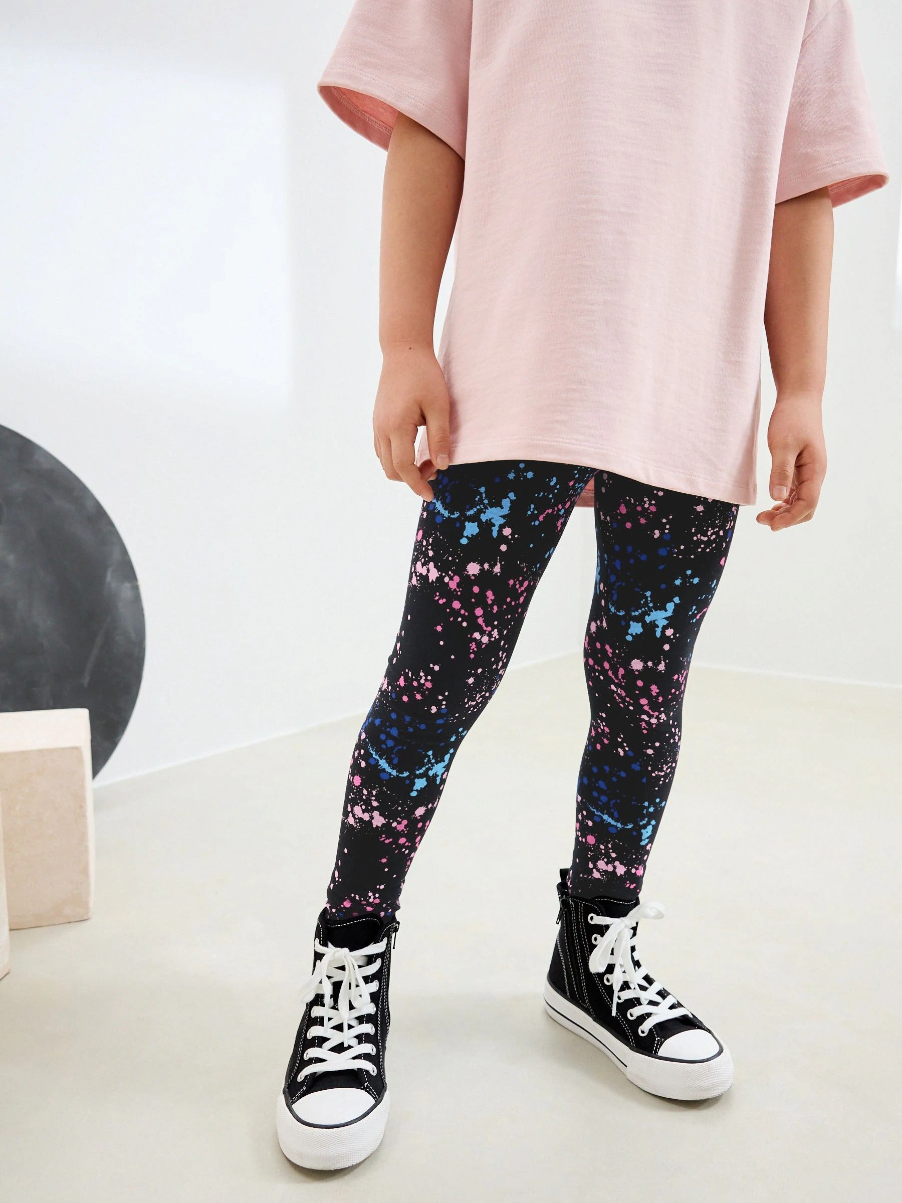 Girls Premium Cotton Jersey Printed Leggings