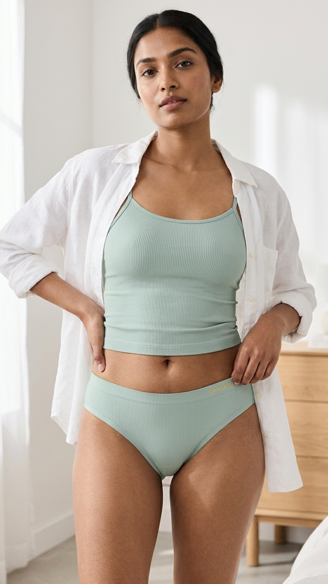 Women's Ribbed Stretch Bikini Brief Panty