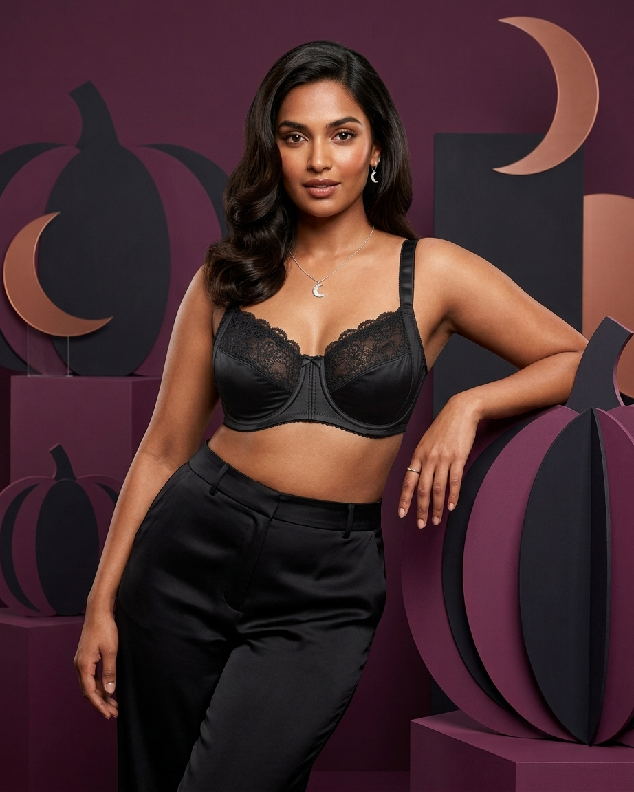 Womens Non-Padded Underwired Full Cup Lace Bra