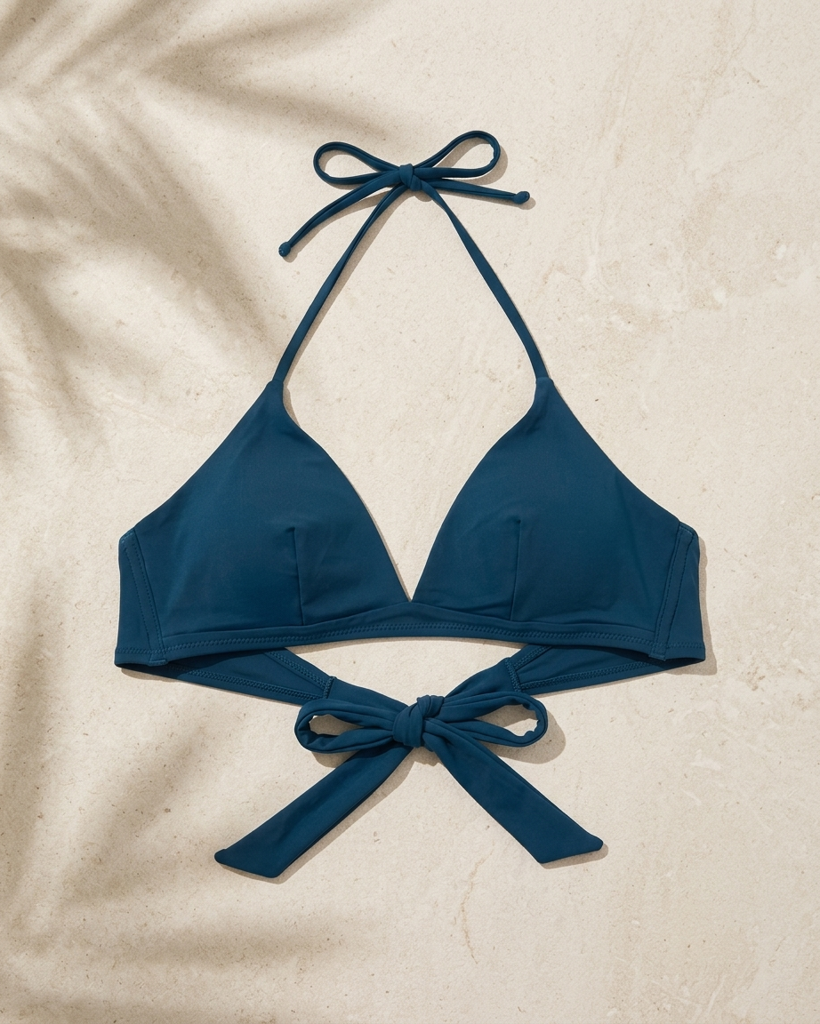 Women's Padded Halter Neck Tie-Back Bikini Bra