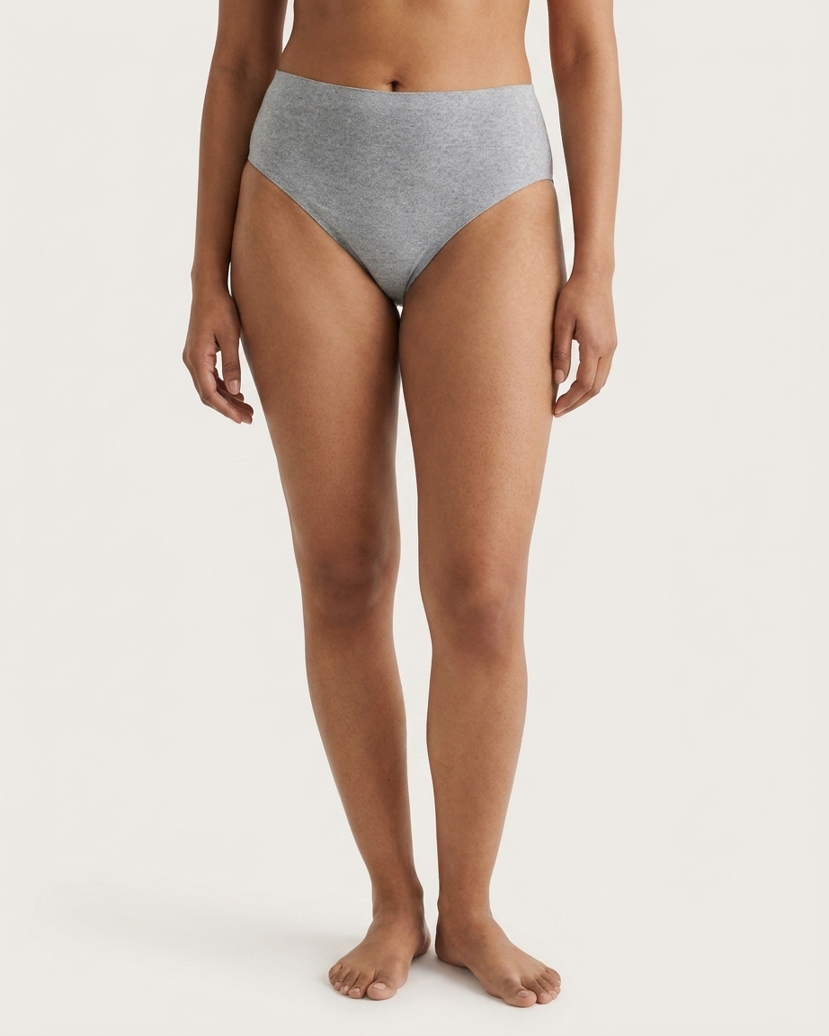Women's Mid-Rise Half Back Coverage Seamless Cotton Brief Panty