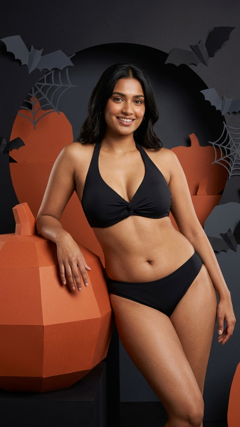 Women's Padded Halter Neck Bikini Tie-Back Bikini Bra