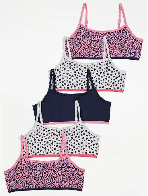 Pack of 3 Assorted Multicolor Girls Cotton Bra