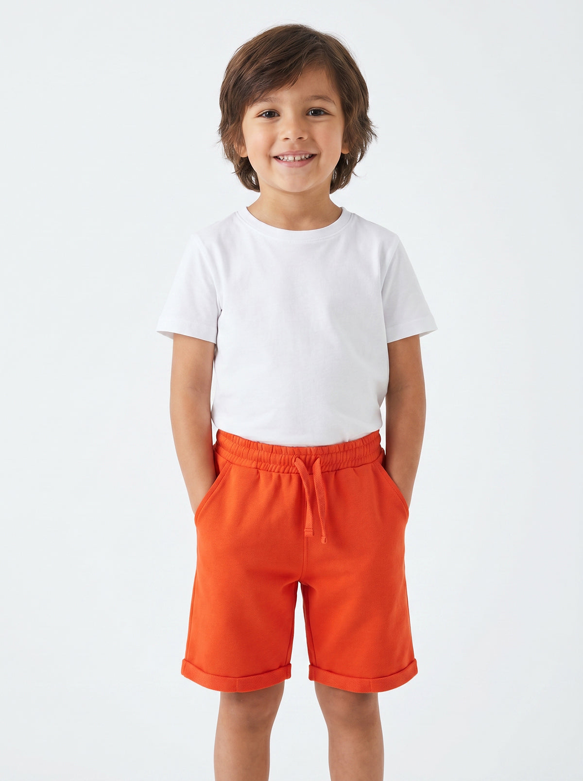 Boys Cotton Blend Drawstring Summer Shorts with Pockets