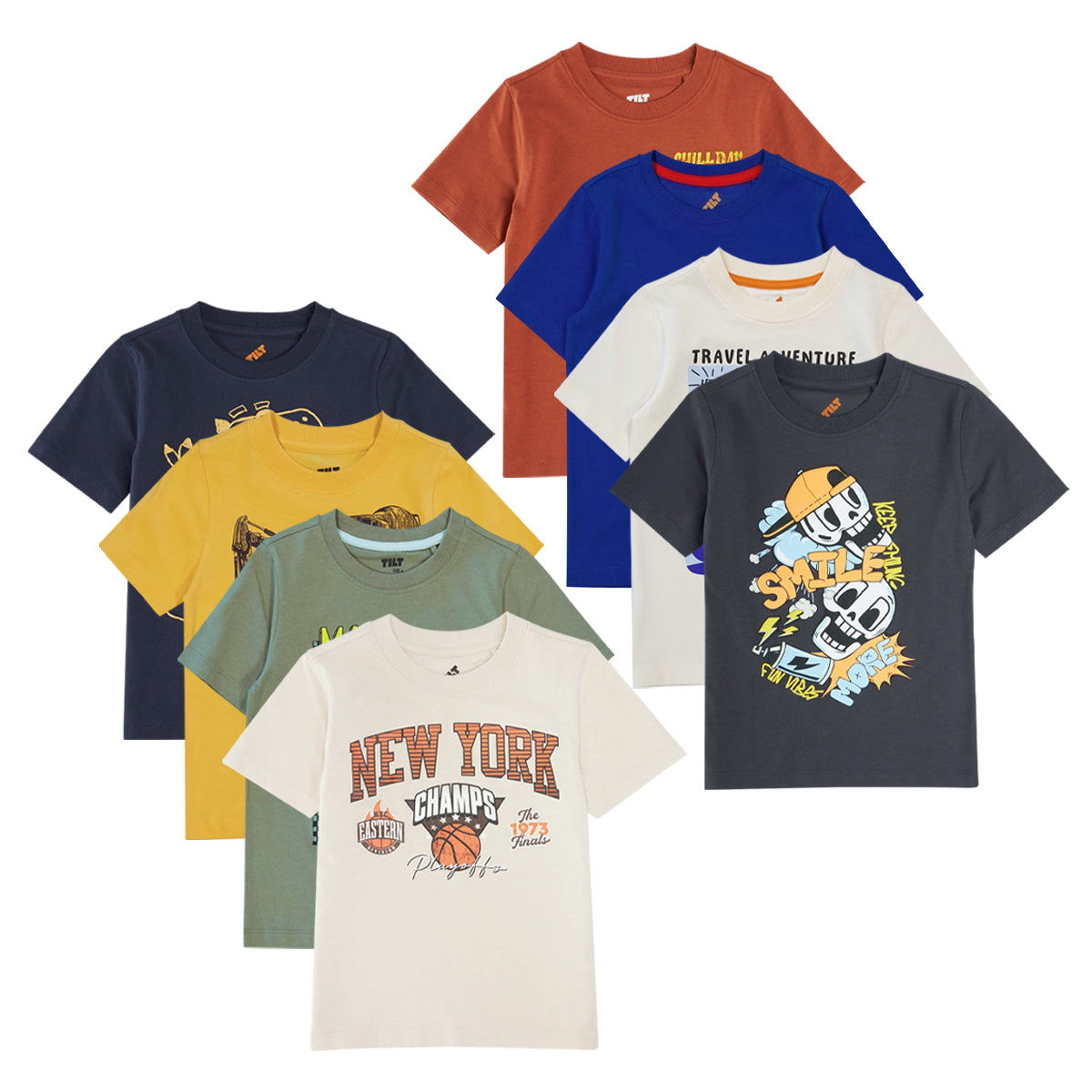 Boys Fun Printed Half Sleeve Soft, Comfortable Cotton T-Shirt