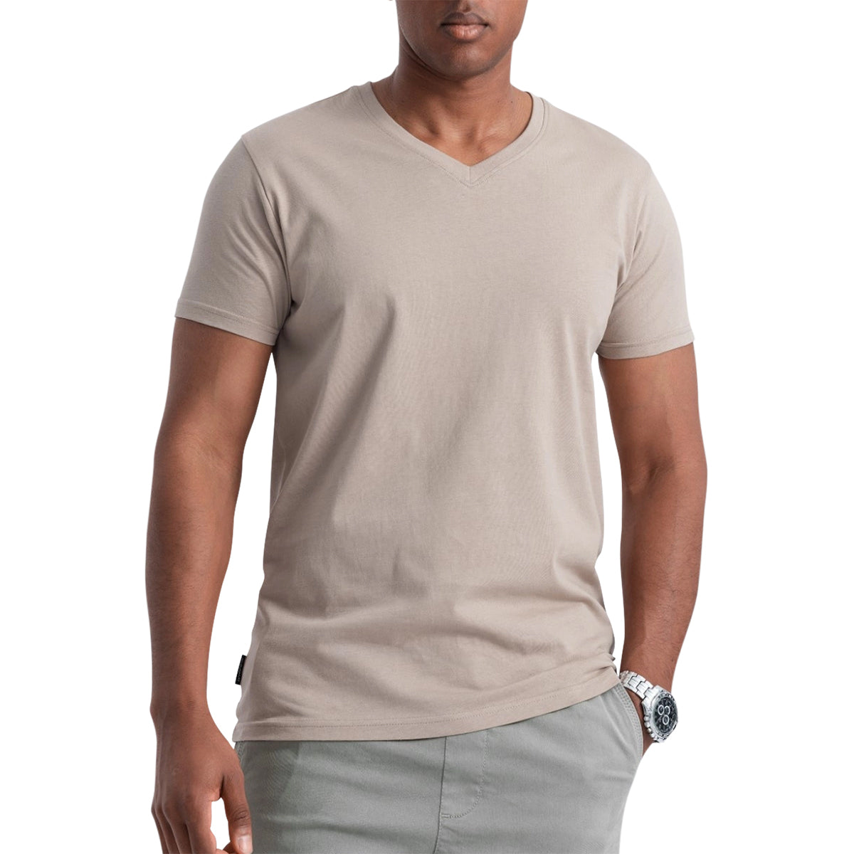 Men's Short Sleeve V-Neck Cotton T-Shirt
