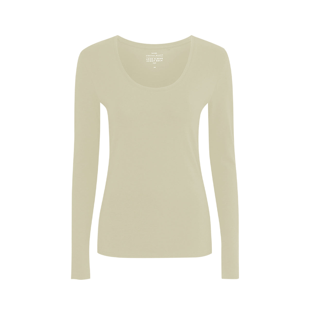 Womens Scoop Neck Long Sleeve Cotton Jersey T-Shirt