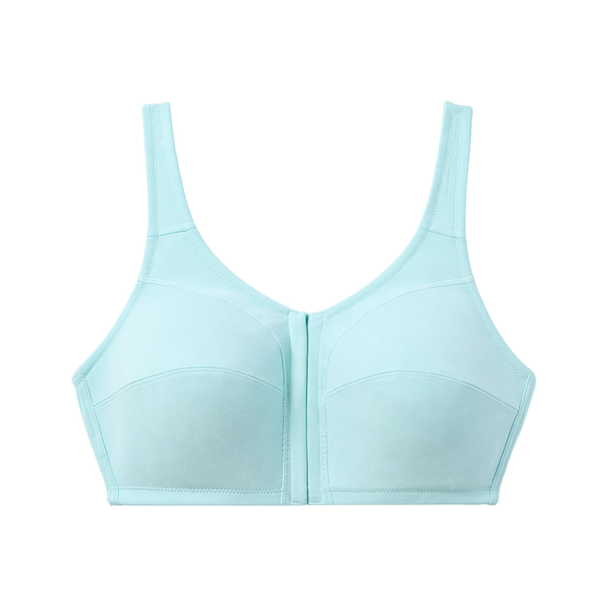 Womens Plus Size Solid Wireless Front Close Adjustable Straps Bra
