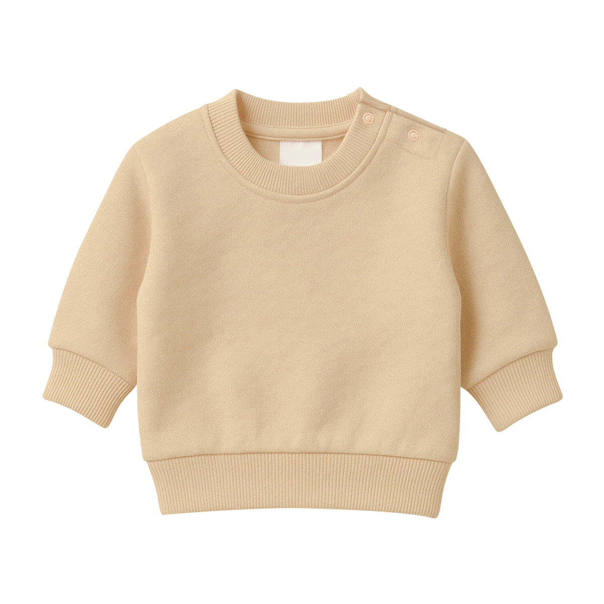 Baby Premium Soft Cotton Fleece Pullover Button Shoulder Sweatshirt