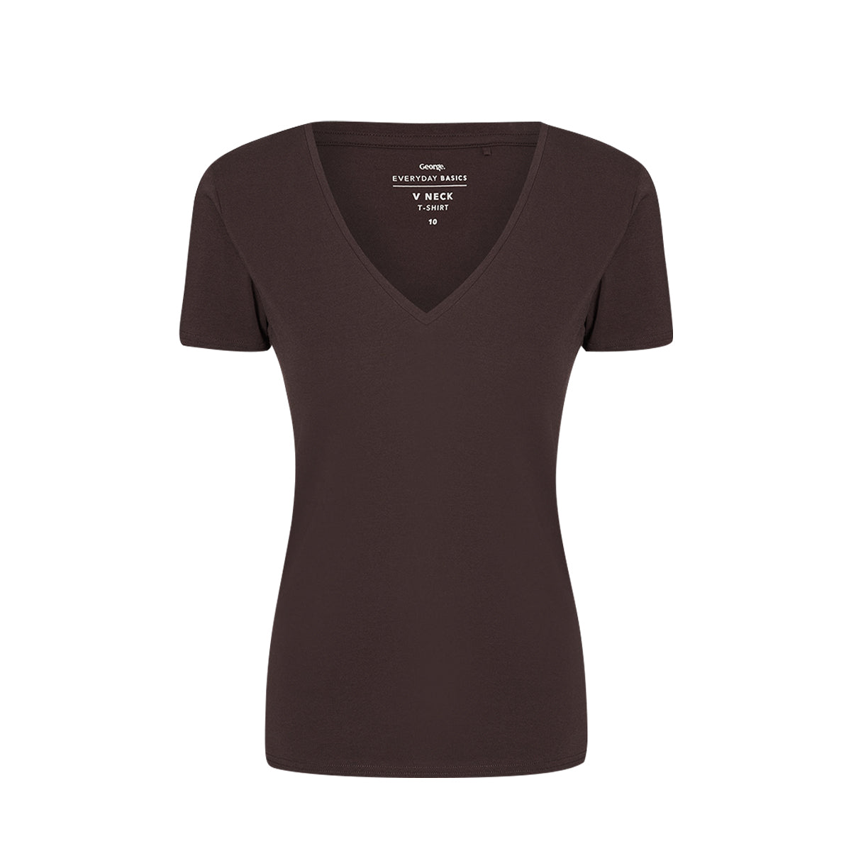 Womens V-Neck Short Sleeve Cotton Jersey T-Shirt