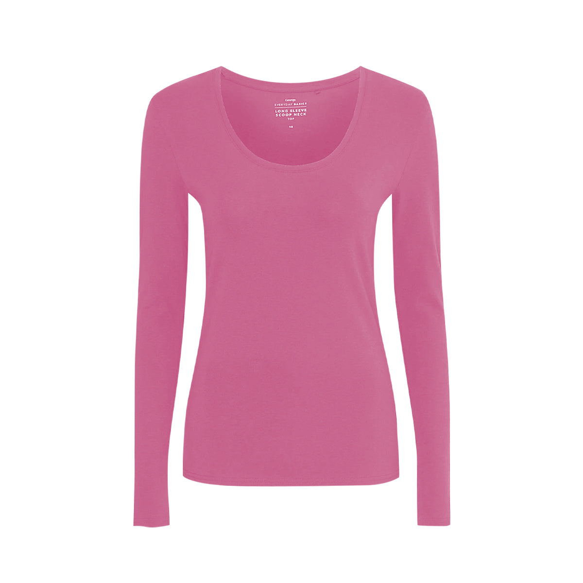 Womens Scoop Neck Long Sleeve Cotton Jersey T-Shirt