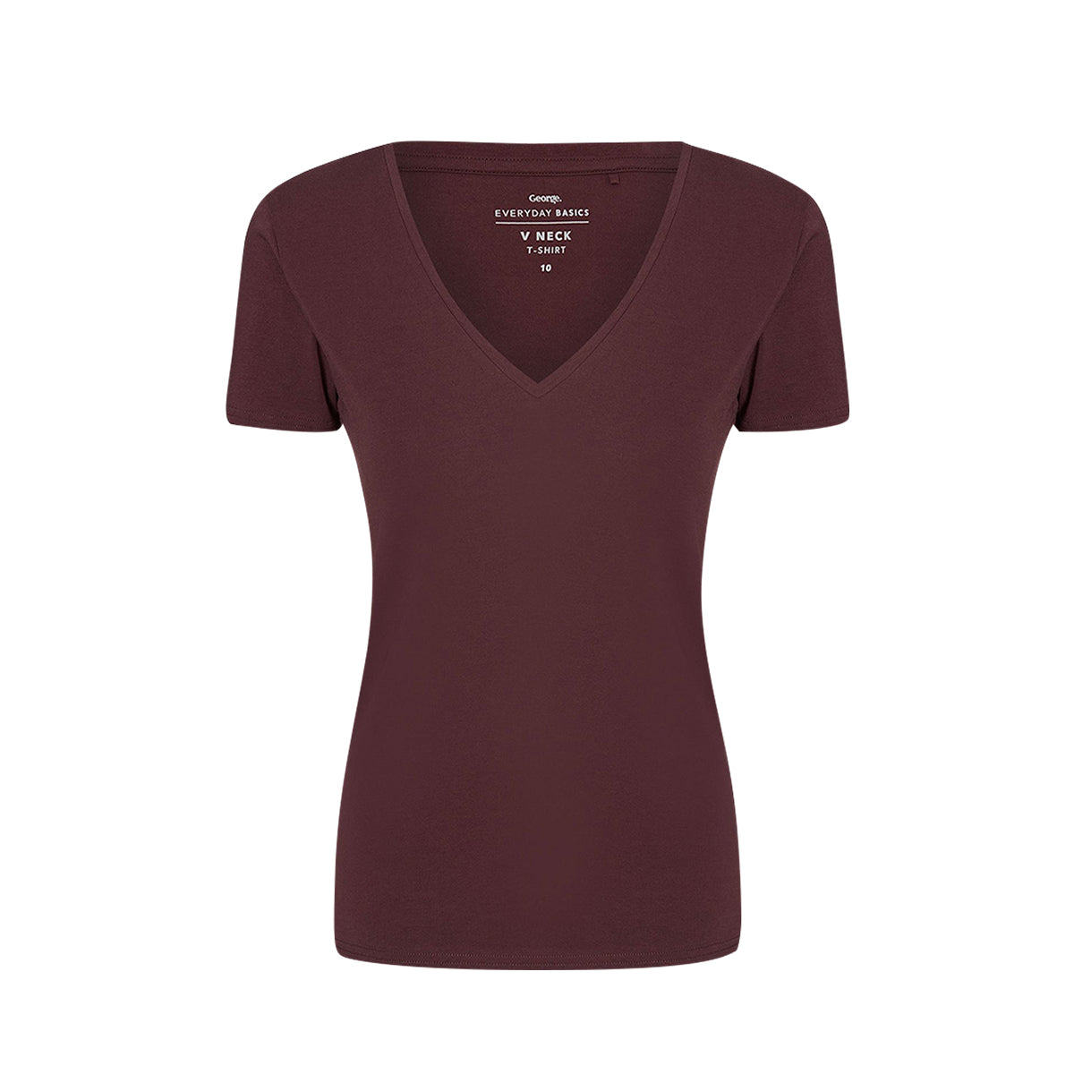 Womens V-Neck Short Sleeve Cotton Jersey T-Shirt