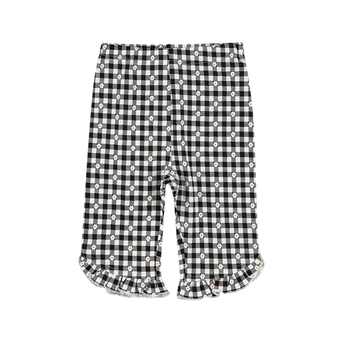 Girls Cotton Hem Ruffle Knit Summer Half Leggings