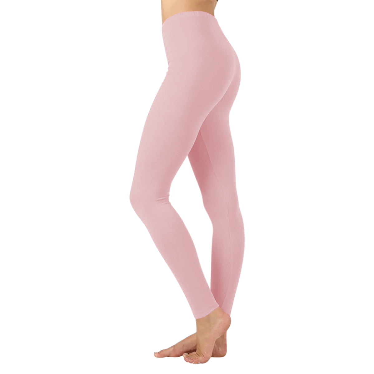 Women Basic Solid Color Cotton Full Length Leggings
