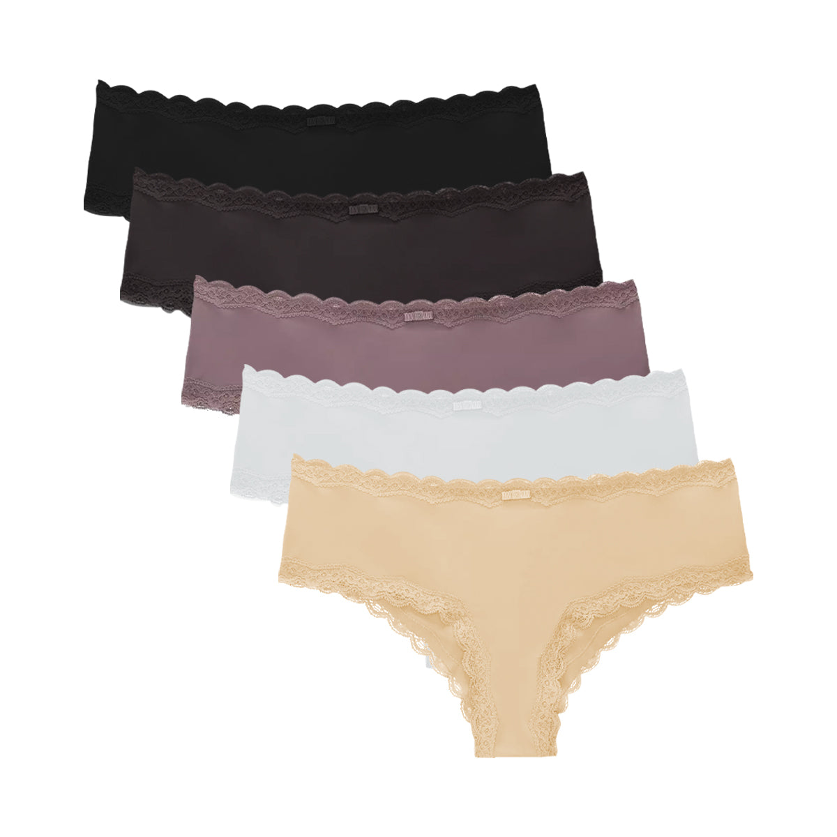 Pack of 5 Ladies Mid Rise Microfiber Hipster Cotton Briefs Panty