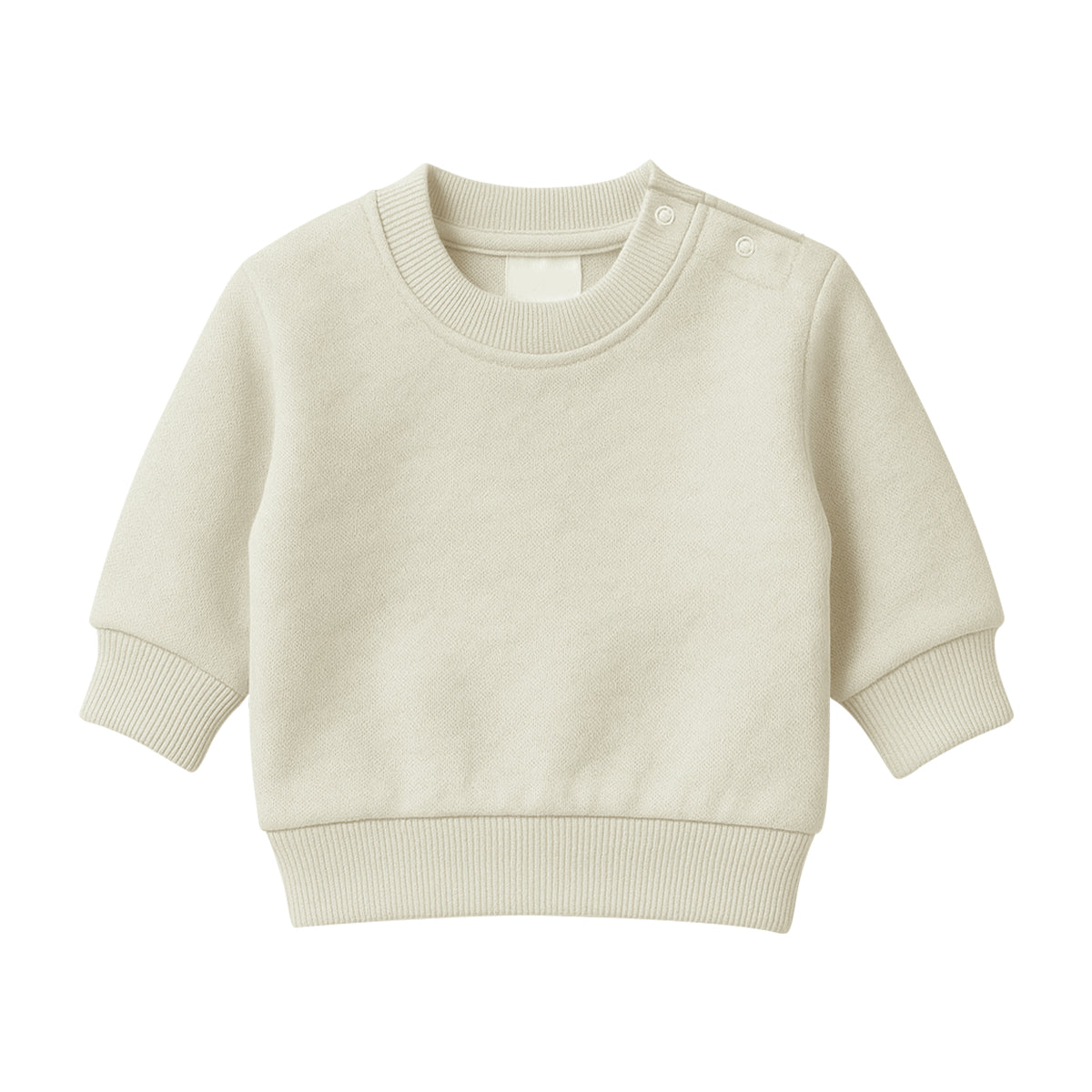Baby Premium Soft Cotton Fleece Pullover Button Shoulder Sweatshirt