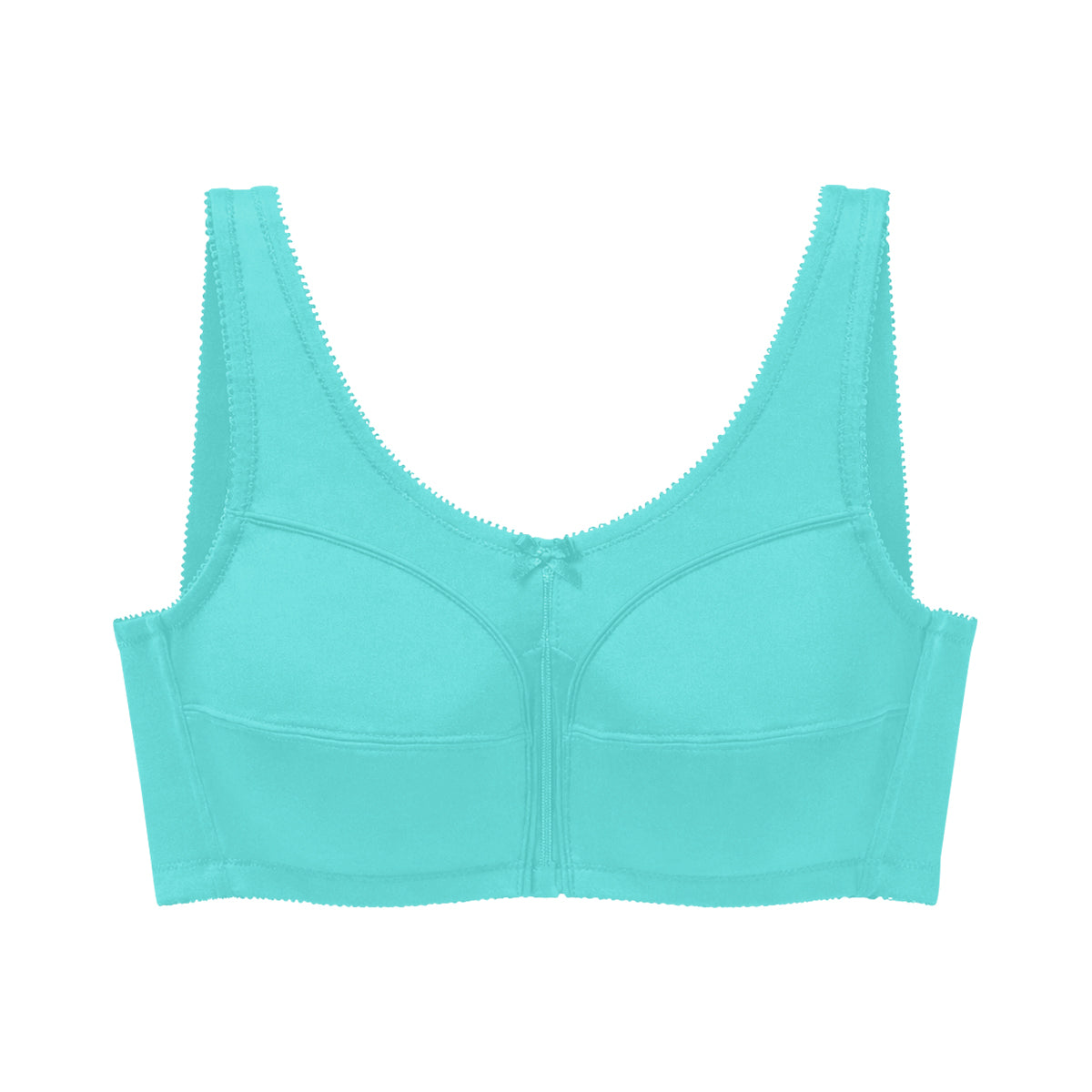 Womens Plus Size Solid Wireless Back Close Adjustable Straps Bra