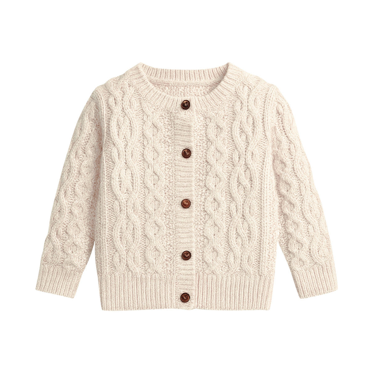 Kids Cable Knit Soft Cotton Cardigan Sweater