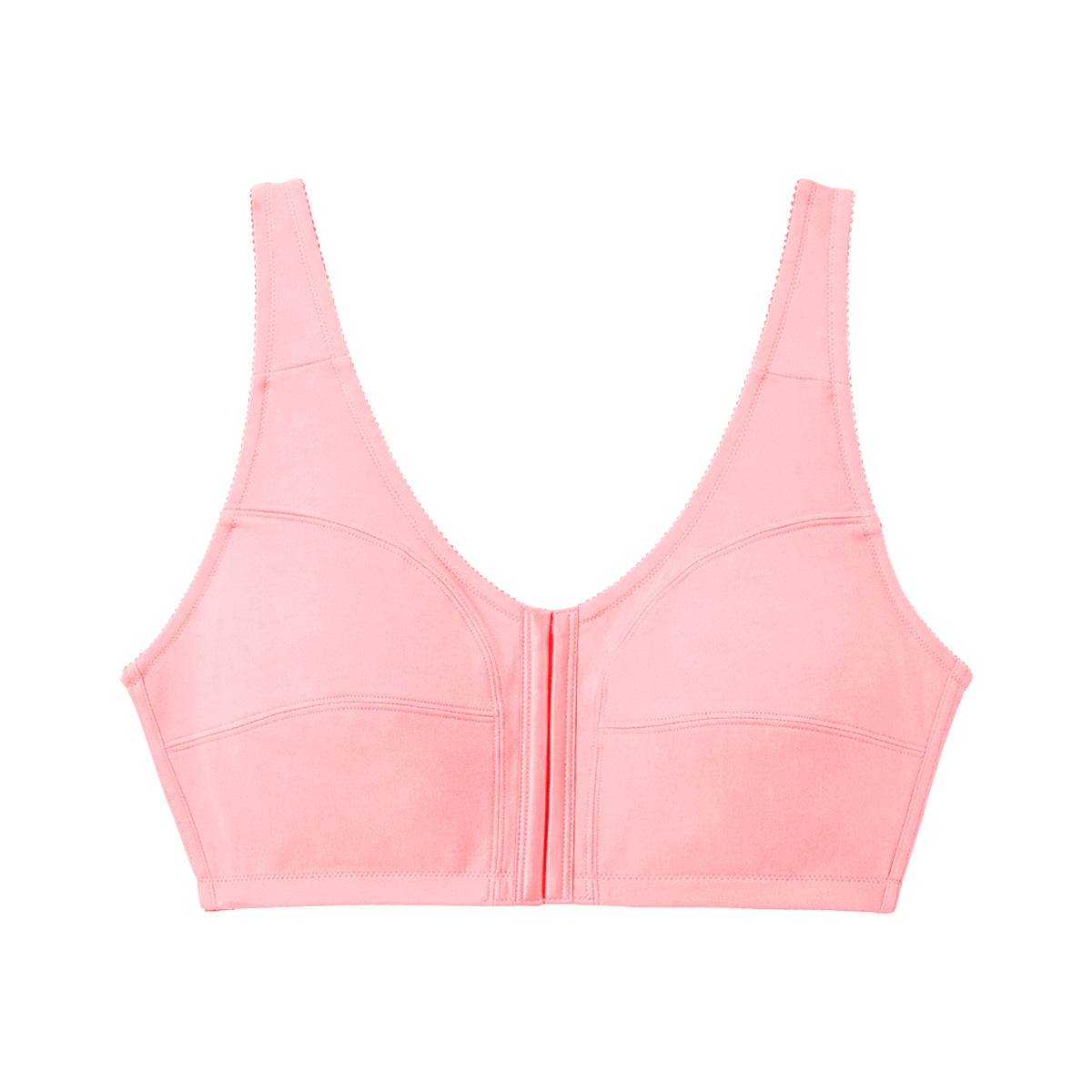 Womens Plus Size Solid Wireless Front Close Adjustable Straps Bra