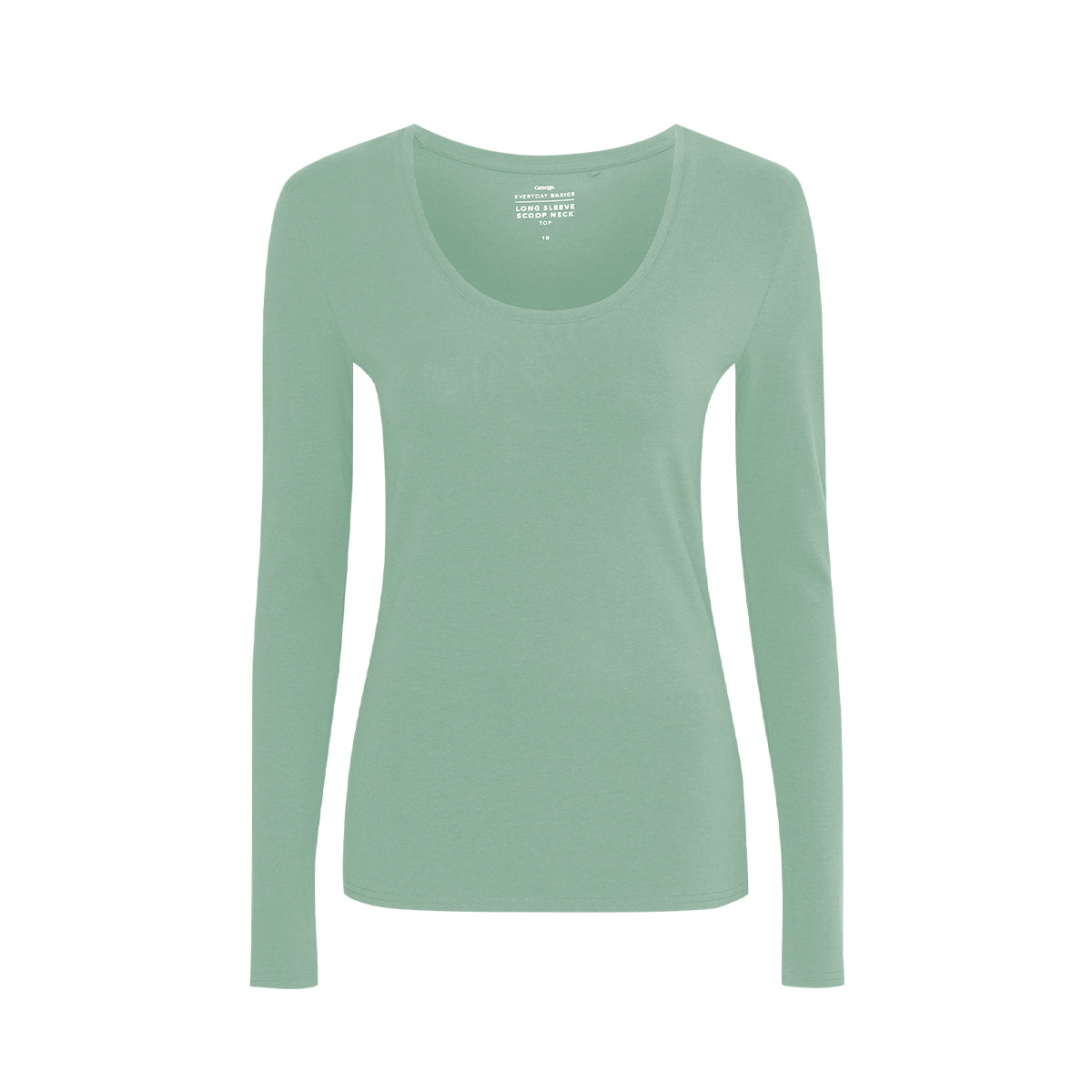 Womens Scoop Neck Long Sleeve Cotton Jersey T-Shirt