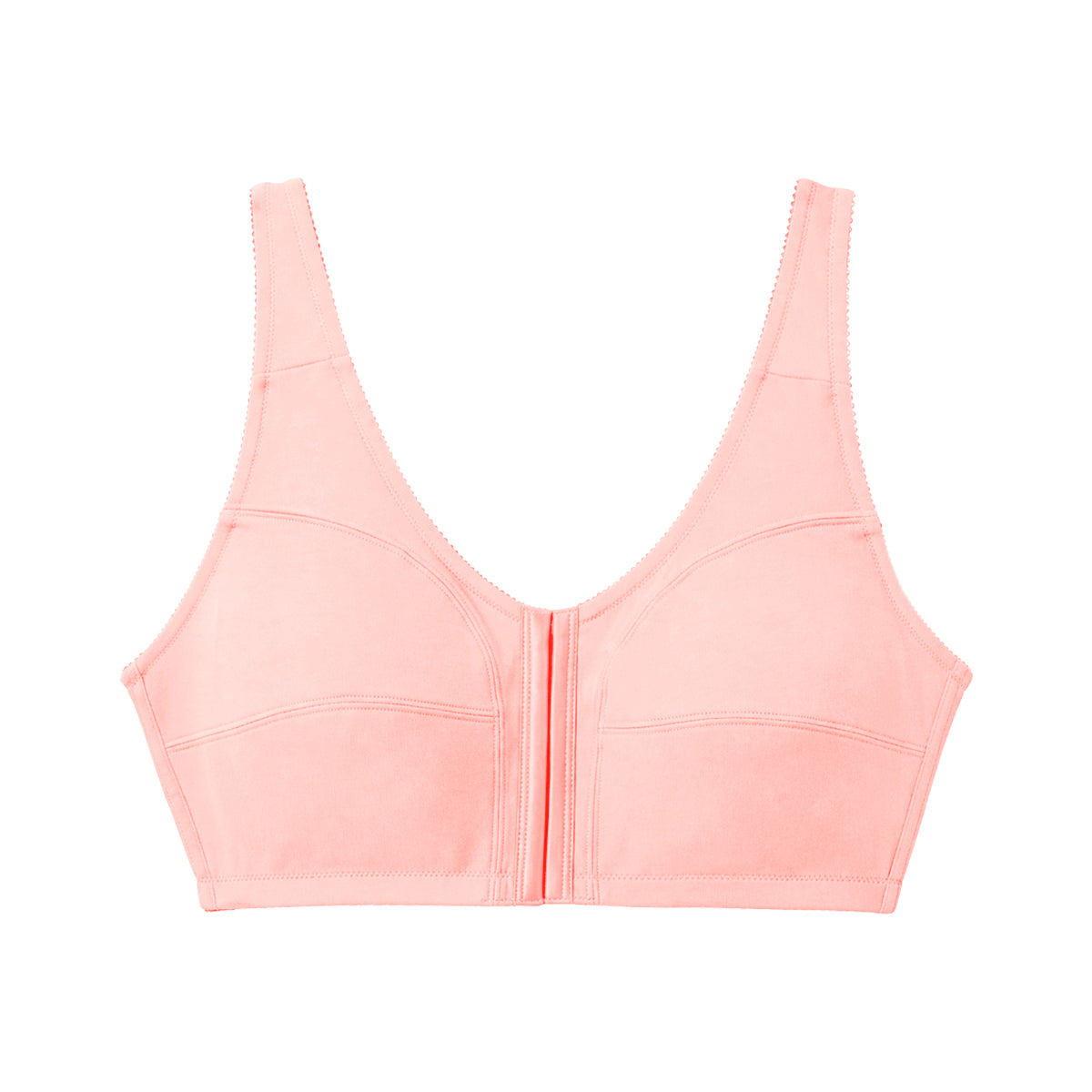Womens Plus Size Solid Wireless Front Close Adjustable Straps Bra