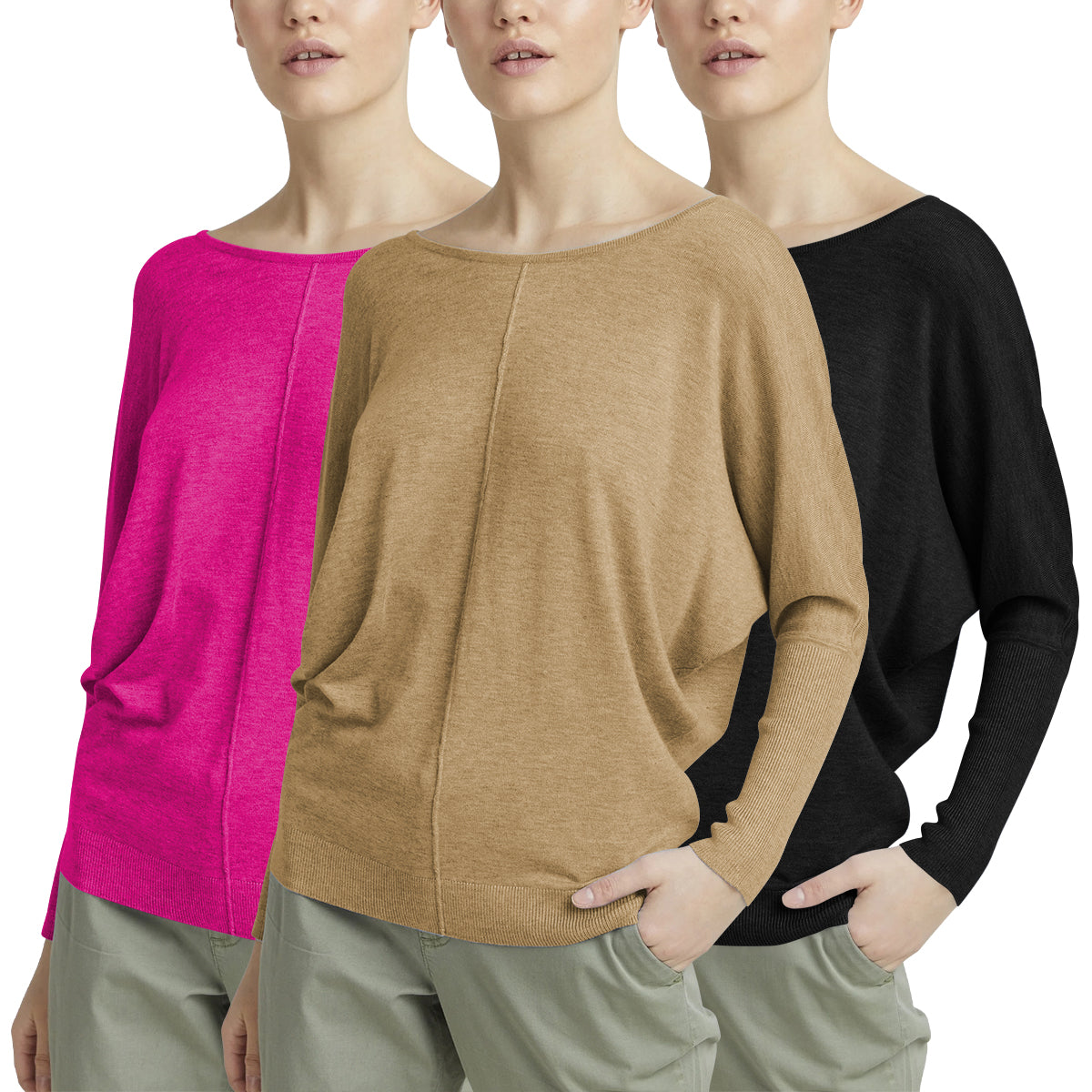 Womens Premium Soft Viscose Knit Crew Neck Sweater