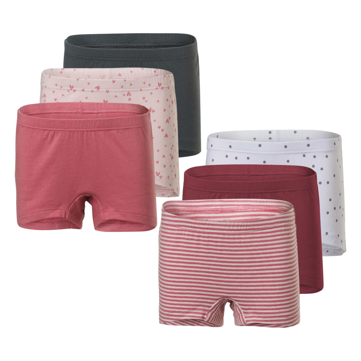 Pack of 5 Girls Stretch Boxer Cotton Underwear