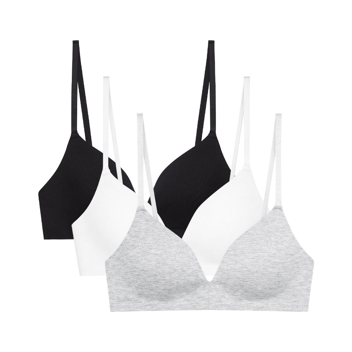 Womens Organic Cotton Padded Soft-Cup Adjustable Straps Bra