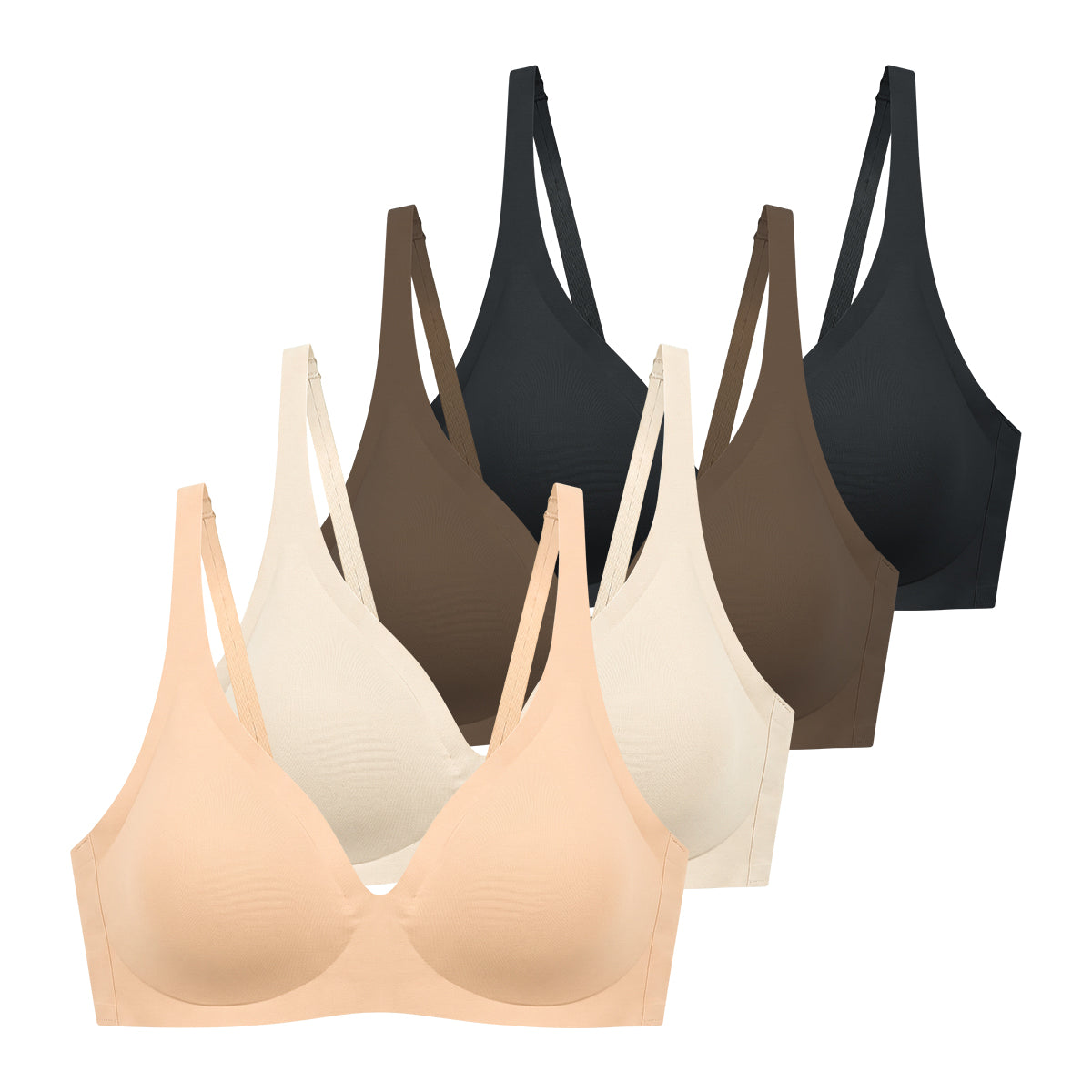 Women's Seamless Padded Microfiber Invisible Triangle Bra