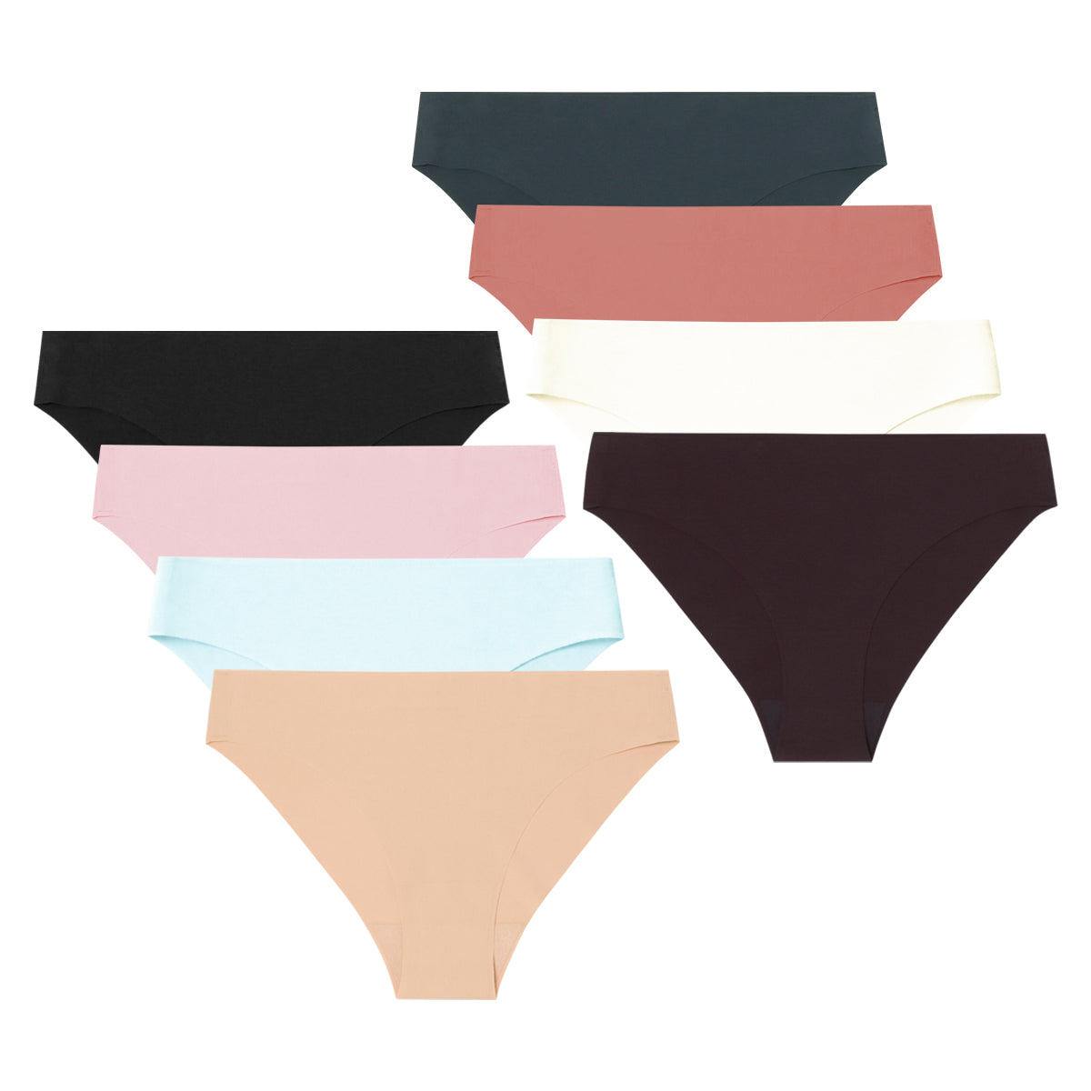 Womens Seamless Mid Rise Stretch Invisible Comfort Brief Panty