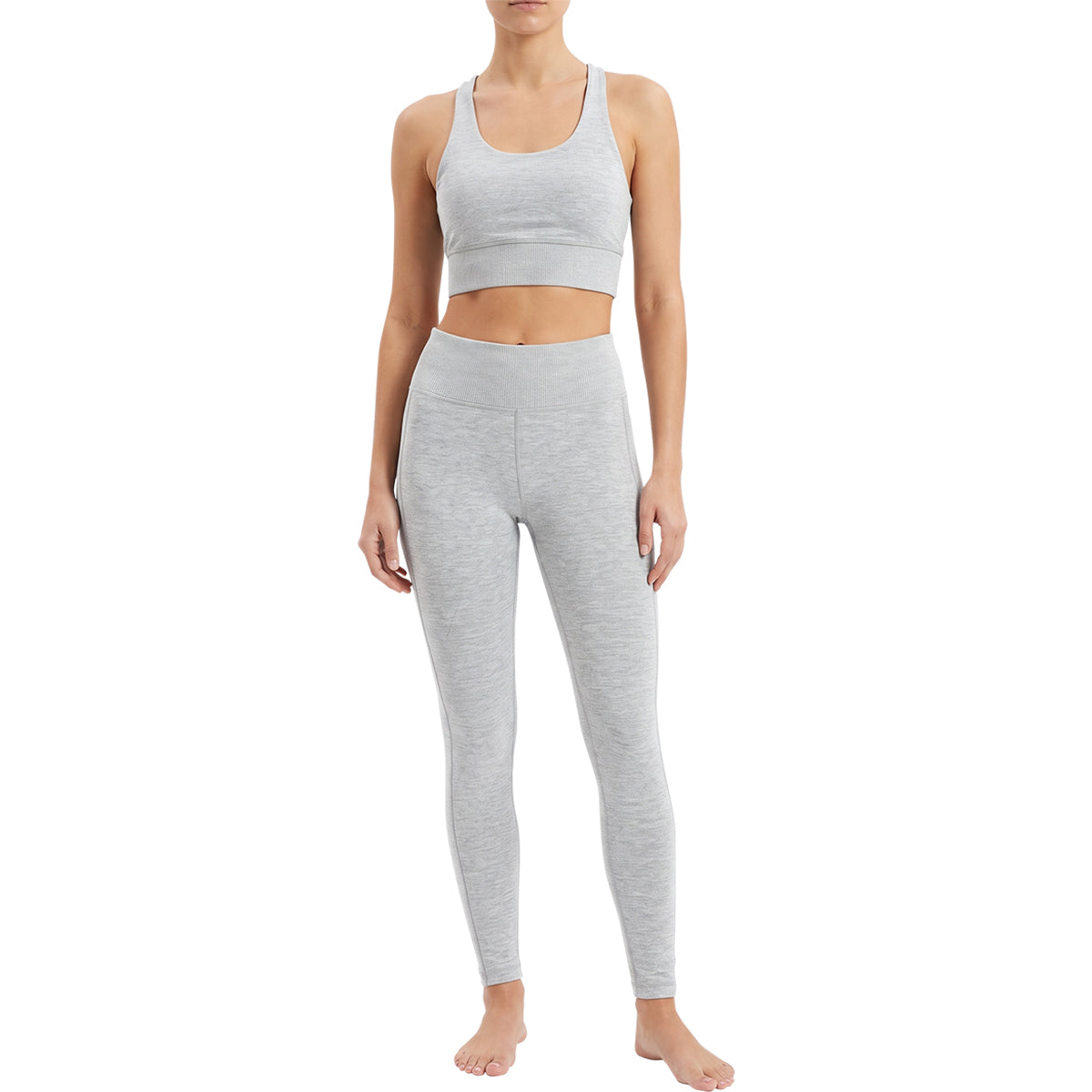Women's High-Waisted Leggings & Padded Racerback Crop Top Set