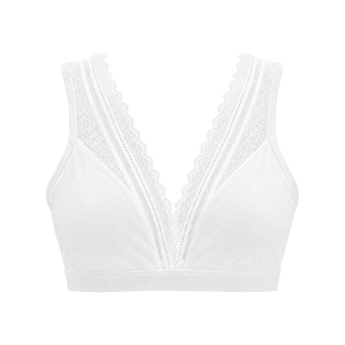 Womens Cotton Non-Padded Wireless Lace Bra