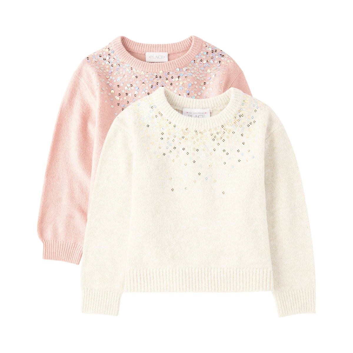 Girls Sparkle Embellished Soft Knit Pullover Sweater