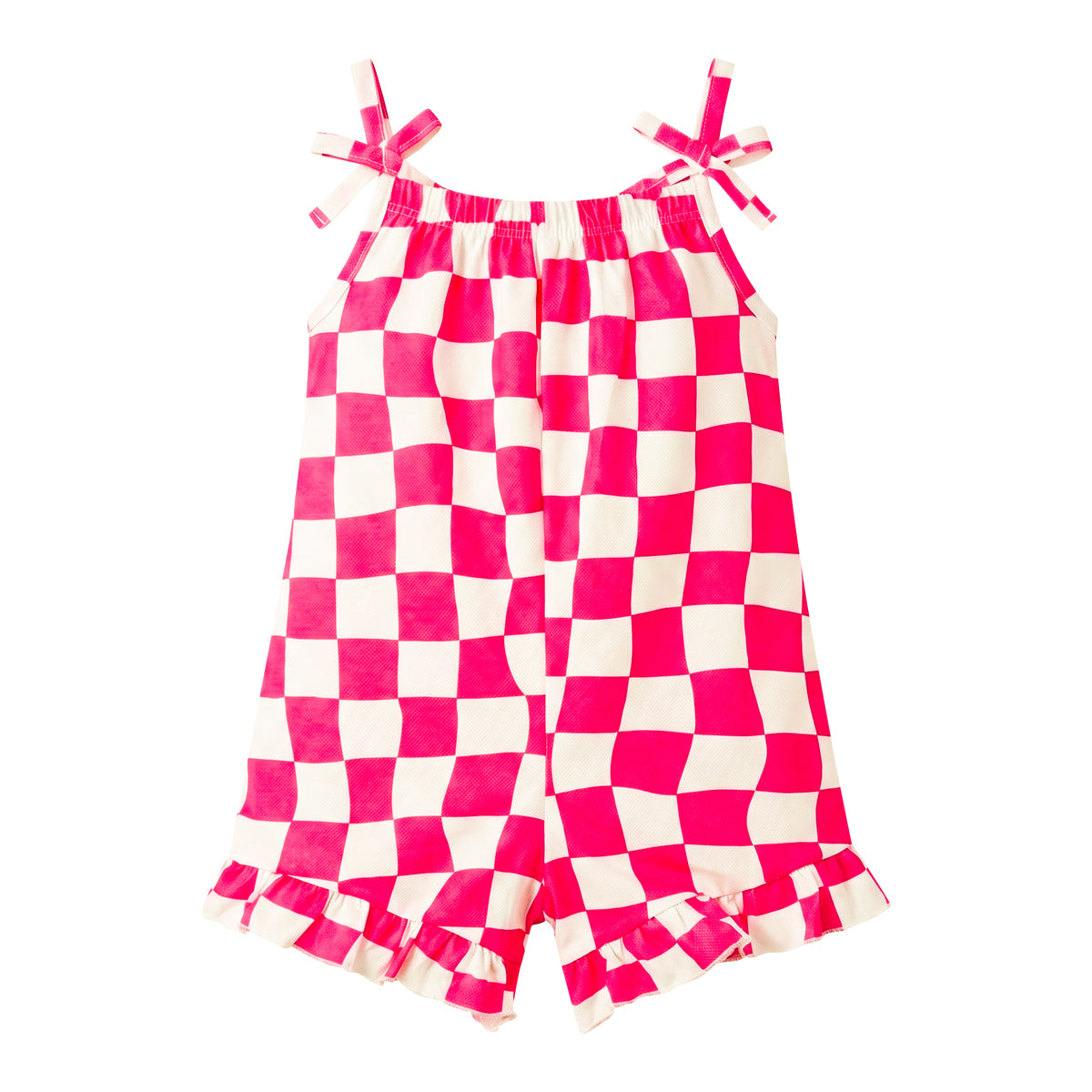 Girls Printed Cotton Sleeveless Romper Jumpsuit