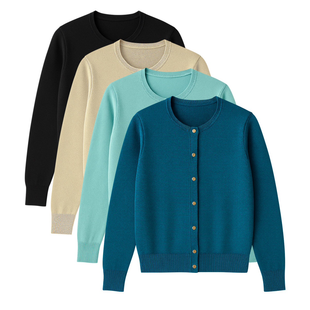 Womens Premium Button-Down Knit Cardigan Sweater