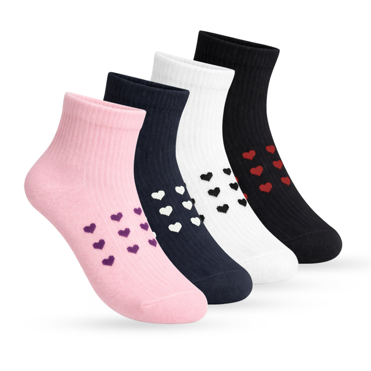 Pack of 4 Pair Womens Comfort Low Cut Ankle Socks