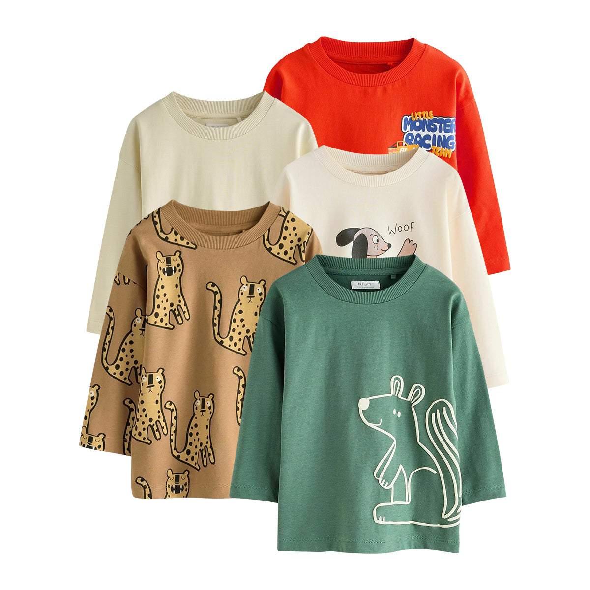 Boys' Cotton Long-Sleeve Printed Crew Neck T-Shirt | 2–10 Years