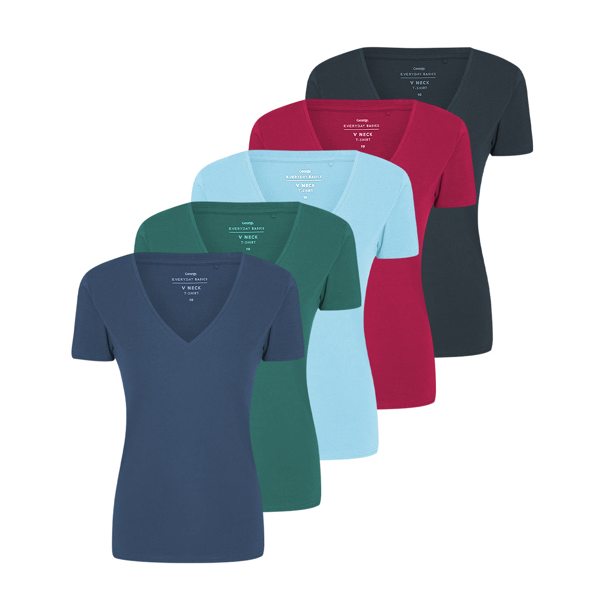 Womens V-Neck Short Sleeve Cotton Jersey T-Shirt