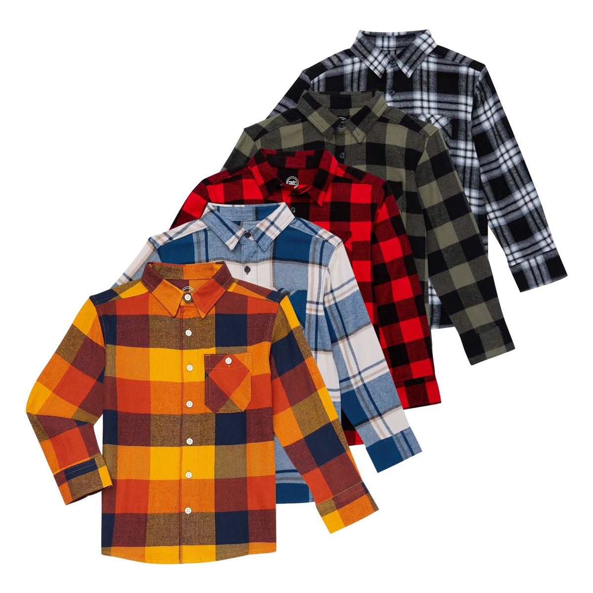 Kids Unisex Check Flannel Shirt with Chest Pocket
